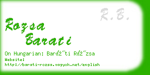 rozsa barati business card